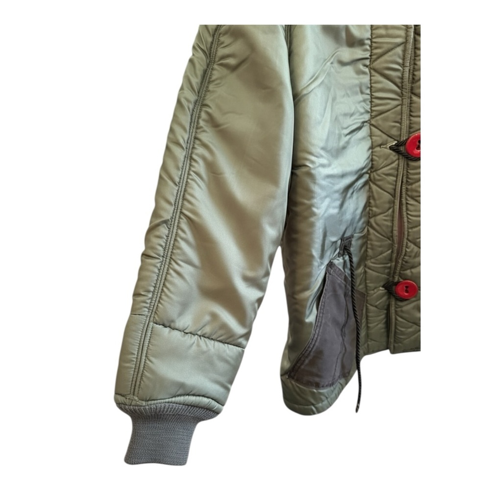 Vintage Military Liner L Jacket Green VOZA Rework Upcycled Streetwear Indie - Picture 5 of 11
